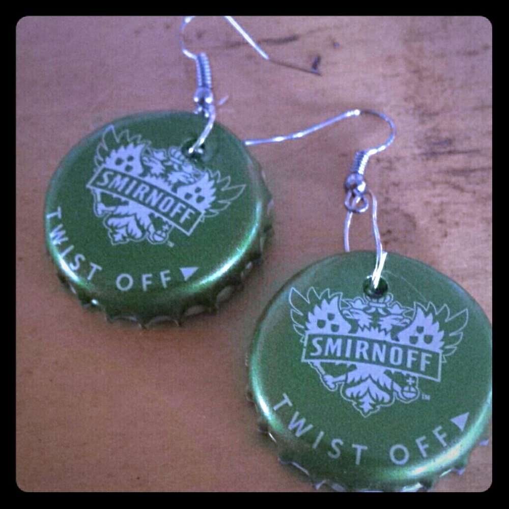 Bottle cap earings